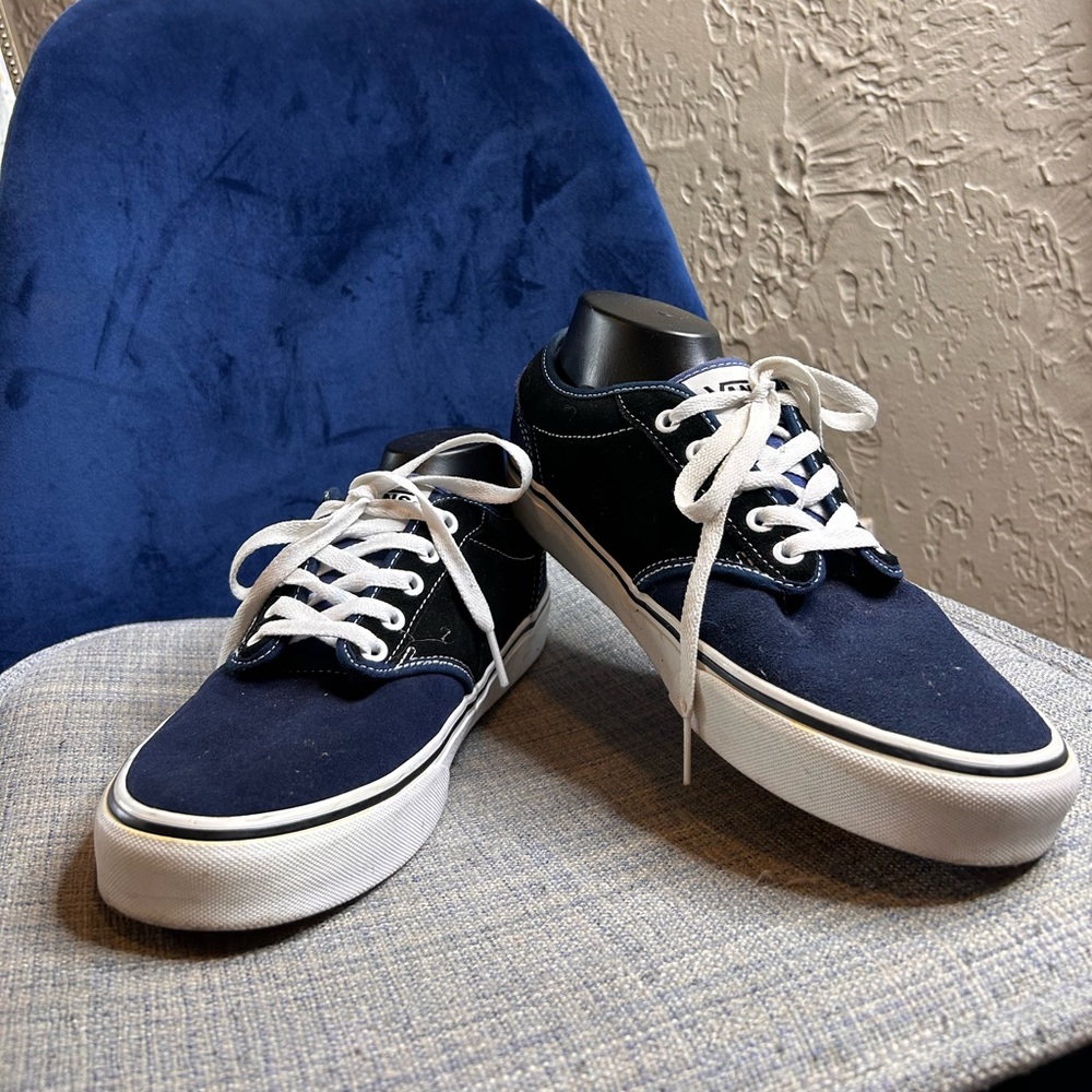 Women’s Vans Dark Blue Canvas Shoes with White Accents
